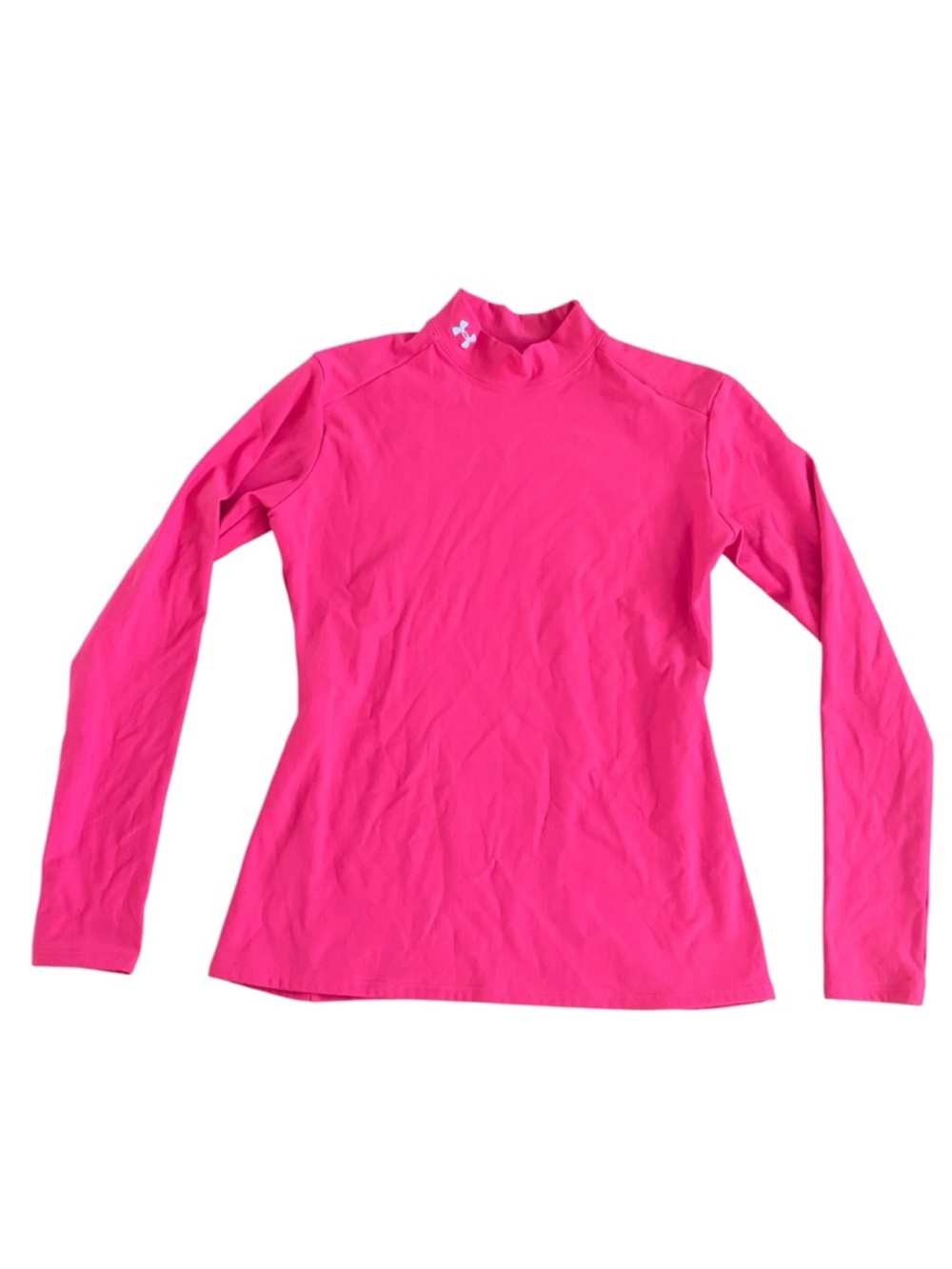 Under Armour Hot Pink Long-Sleeve Mock Neck Athletic Top XL Womens /Girls
